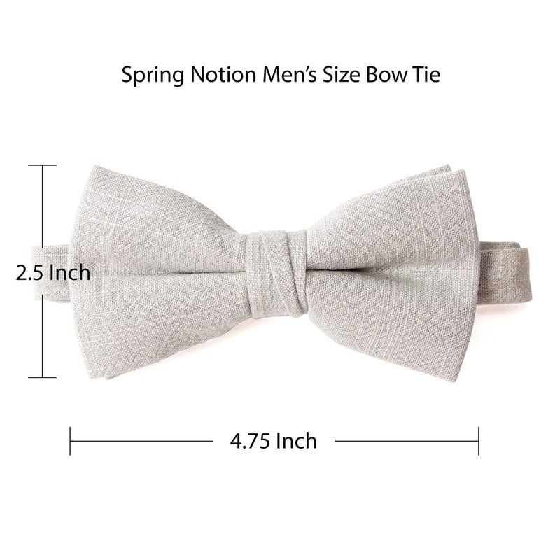 Spring Notion Men's Linen Blend Bow Tie Blush Pink - Image 5